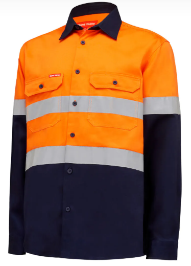 Picture of Hard Yakka HIVIS L/SLV 2 TONE COTTON DRILL SHIRT W/TAPE